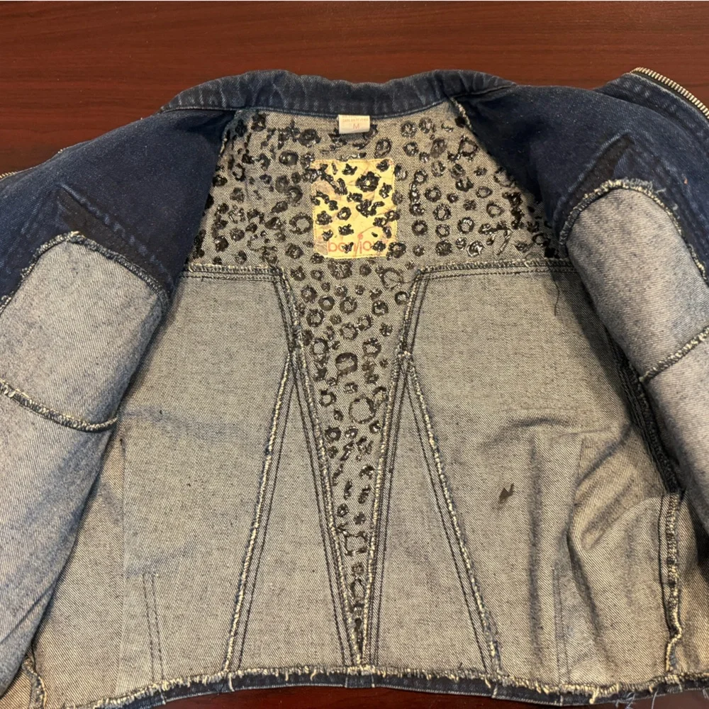 1980s Vintage Bon Jour Denim Cropped Jacket size Medium - Picture 9 of 11